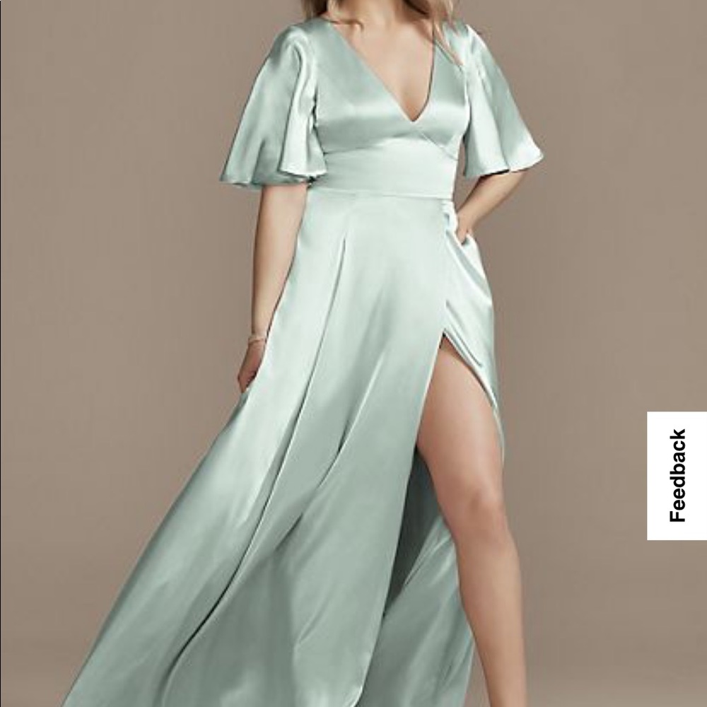 David’s Bridal Bridesmaid Dress GALINA SIGNATURE GS290034 Dusty Sage 10